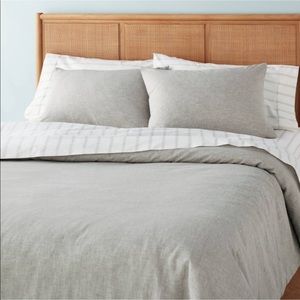 New Hearth & Hand Duvet Cover Linen Blend Set in Jet Gray Full/Queen